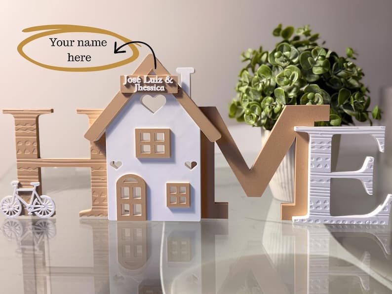 Personalized 3D Family Name Home Sign, Custom House Decor, PLA Material