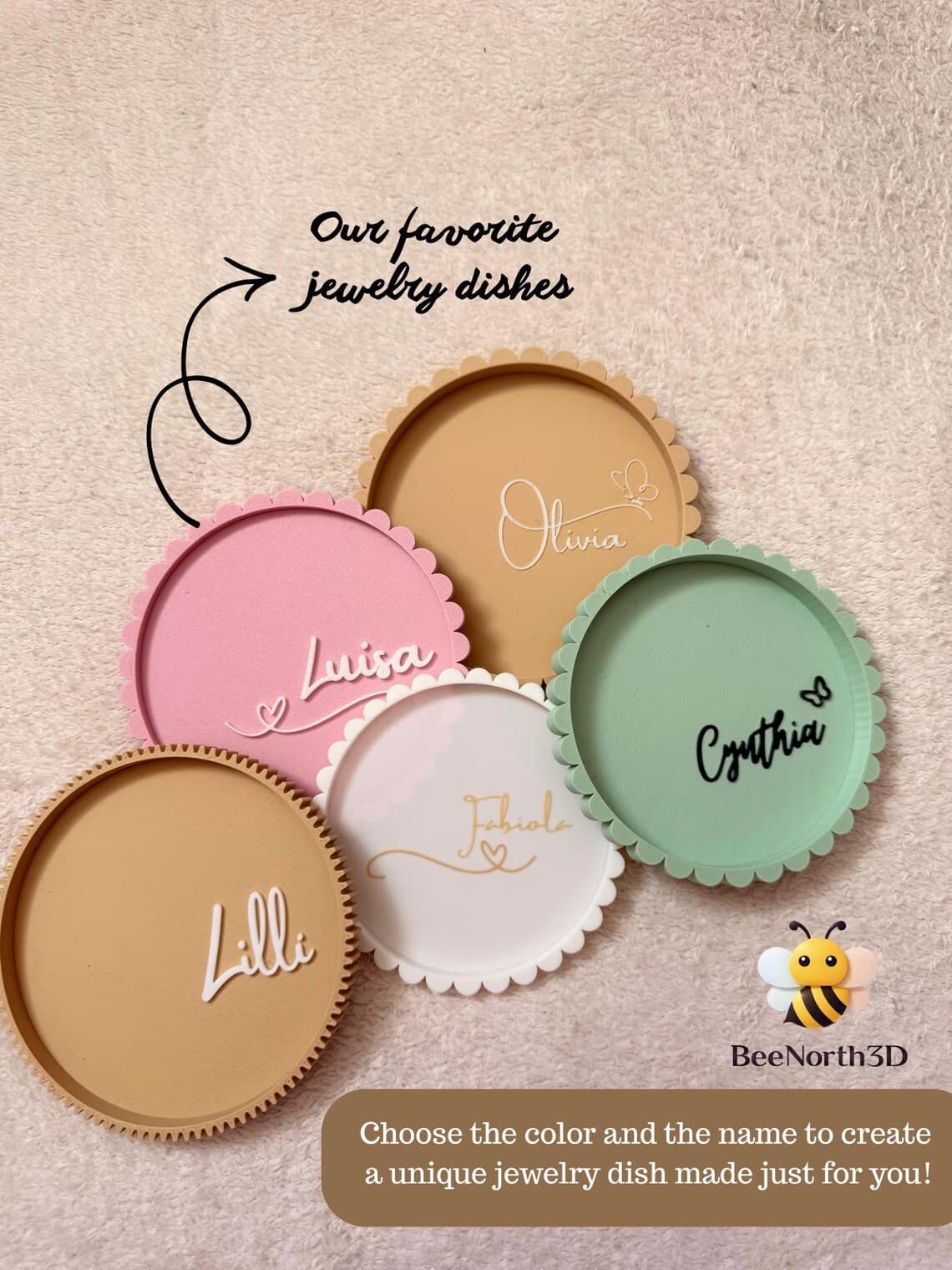 Personalized Name Jewelry Dish, Custom Ring Holder, Minimalist Tray